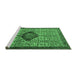 Sideview of Machine Washable Persian Emerald Green Traditional Area Rugs, wshtr265emgrn