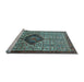 Sideview of Machine Washable Persian Light Blue Traditional Rug, wshtr265lblu