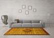 Machine Washable Persian Yellow Traditional Rug in a Living Room, wshtr265yw