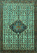 Machine Washable Persian Turquoise Traditional Area Rugs, wshtr265turq