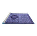 Sideview of Machine Washable Persian Blue Traditional Rug, wshtr265blu