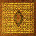 Square Machine Washable Persian Yellow Traditional Rug, wshtr265yw