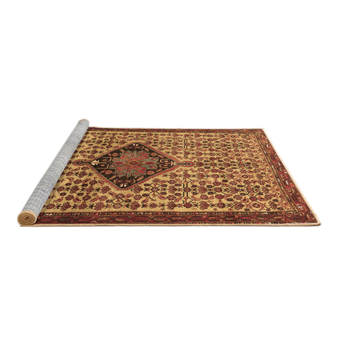 Sideview of Machine Washable Persian Brown Traditional Rug, wshtr265brn
