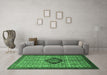 Machine Washable Persian Emerald Green Traditional Area Rugs in a Living Room,, wshtr265emgrn