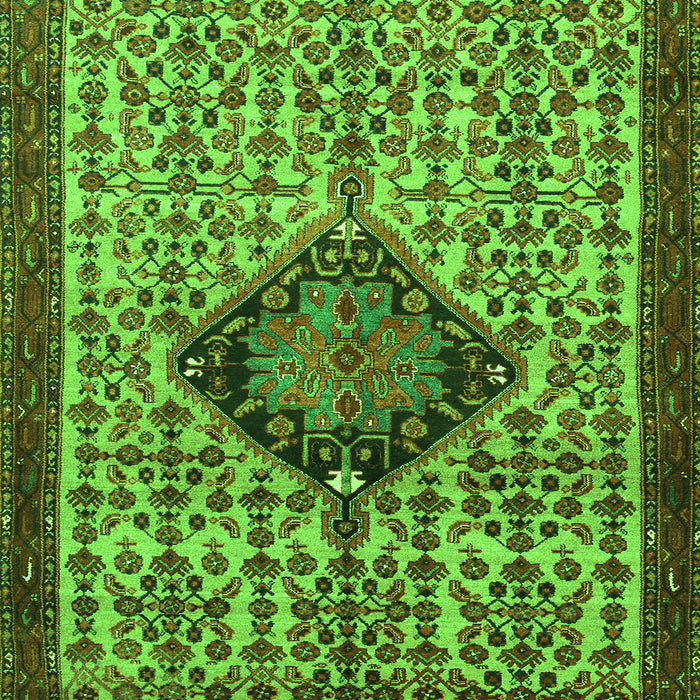Serging Thickness of Machine Washable Persian Green Traditional Area Rugs, wshtr265grn