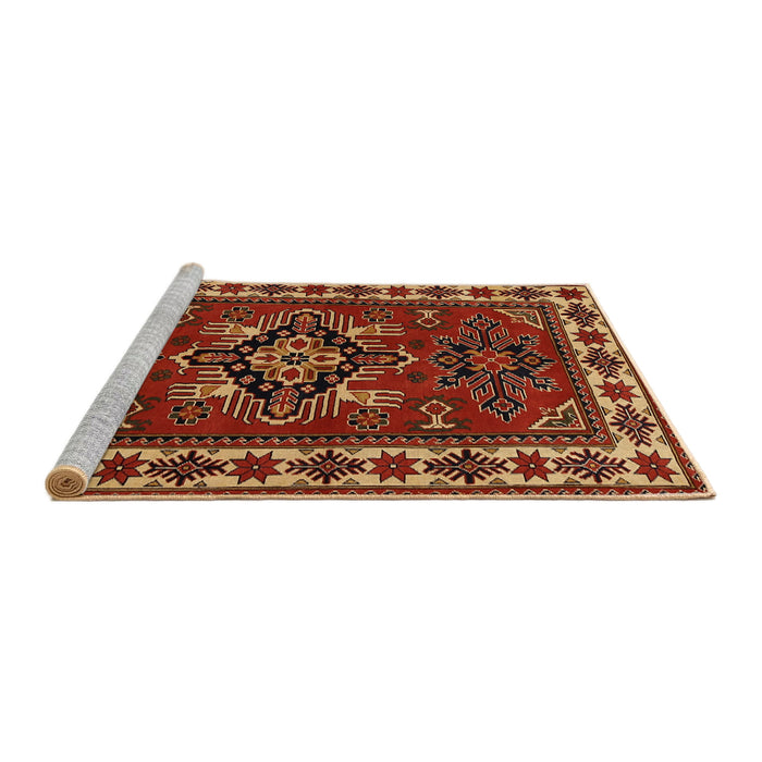 Sideview of Machine Washable Traditional Light Brown Rug, wshtr266