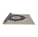 Sideview of Traditional Carbon Gray Medallion Rug, tr2660