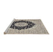 Sideview of Machine Washable Traditional Carbon Gray Rug, wshtr2660