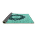 Sideview of Medallion Turquoise Traditional Rug, tr2660turq