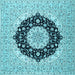 Square Medallion Light Blue Traditional Rug, tr2660lblu