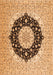Serging Thickness of Machine Washable Medallion Orange Traditional Area Rugs, wshtr2660org