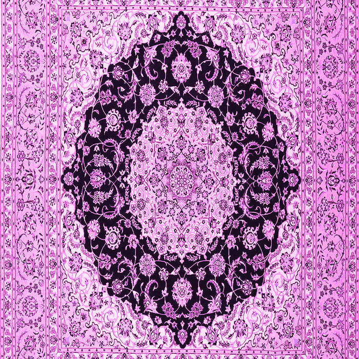 Machine Washable Medallion Pink Traditional Rug, wshtr2660pnk