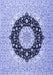 Machine Washable Medallion Blue Traditional Rug, wshtr2660blu