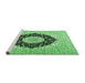 Sideview of Machine Washable Medallion Emerald Green Traditional Area Rugs, wshtr2660emgrn