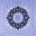 Square Machine Washable Medallion Blue Traditional Rug, wshtr2660blu