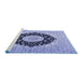 Sideview of Machine Washable Medallion Blue Traditional Rug, wshtr2660blu