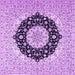Square Machine Washable Medallion Purple Traditional Area Rugs, wshtr2660pur