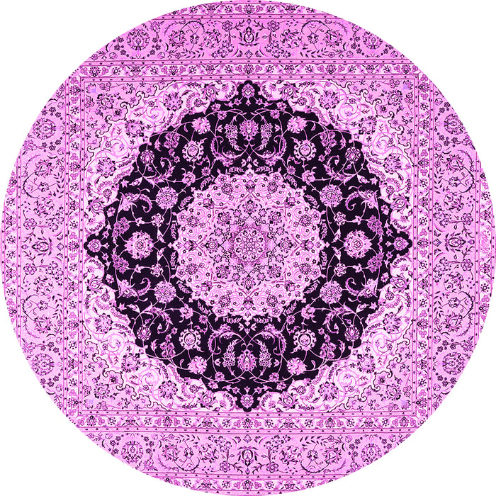 Round Medallion Pink Traditional Rug, tr2660pnk