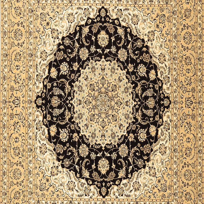 Machine Washable Medallion Brown Traditional Rug, wshtr2660brn