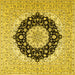 Square Medallion Yellow Traditional Rug, tr2660yw