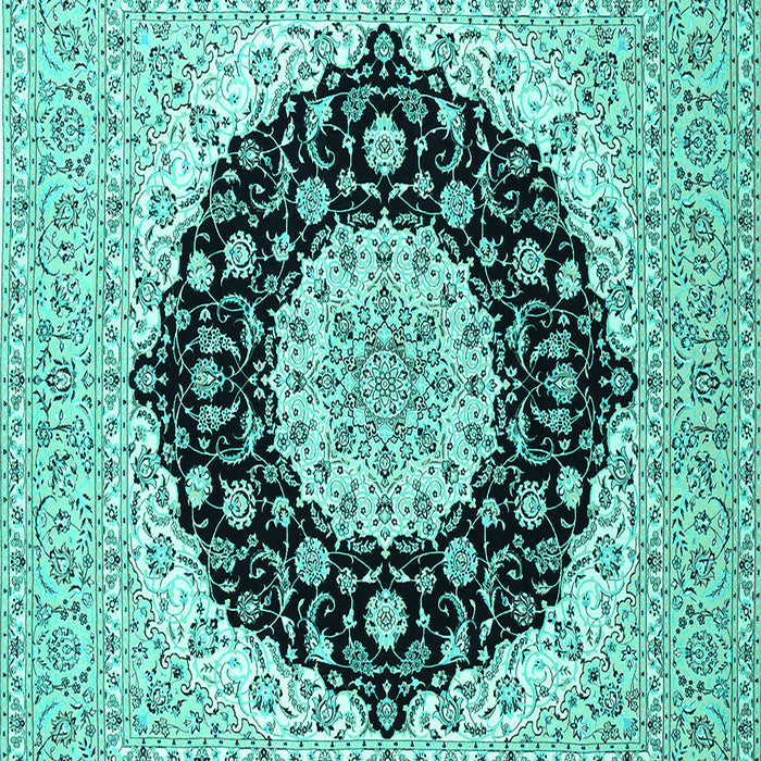 Medallion Turquoise Traditional Rug, tr2660turq
