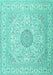 Medallion Turquoise Traditional Rug, tr2661turq