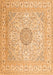 Serging Thickness of Machine Washable Medallion Orange Traditional Area Rugs, wshtr2661org