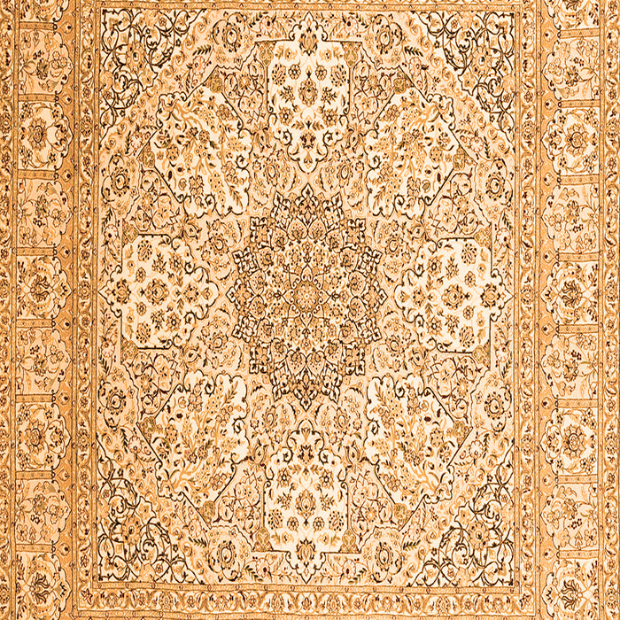 Serging Thickness of Machine Washable Medallion Orange Traditional Area Rugs, wshtr2661org