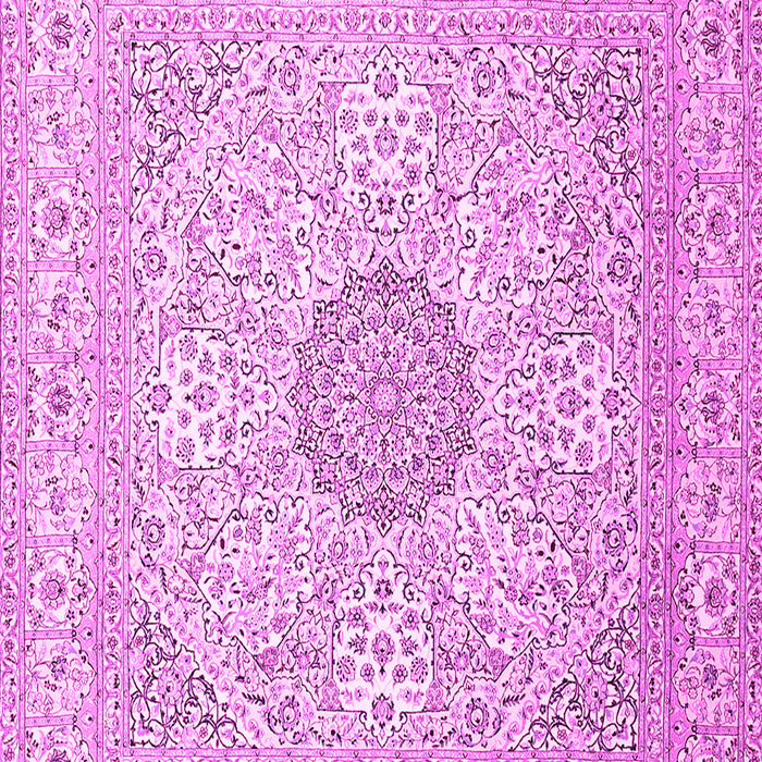 Machine Washable Medallion Pink Traditional Rug, wshtr2661pnk