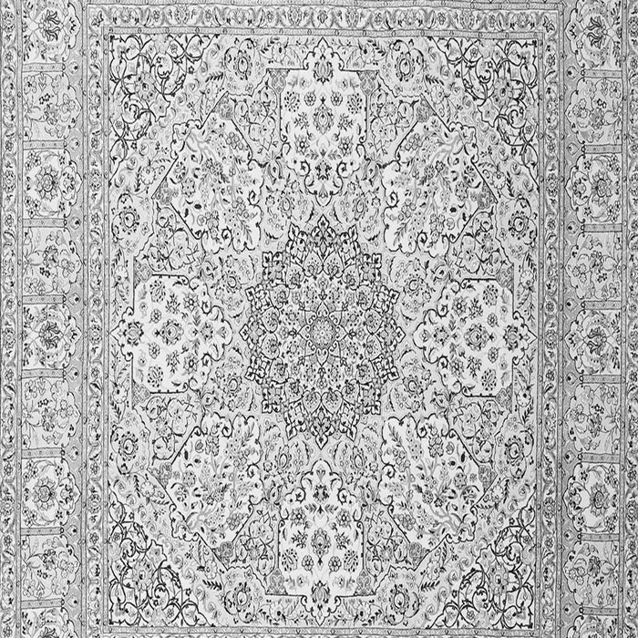 Serging Thickness of Machine Washable Medallion Gray Traditional Rug, wshtr2661gry