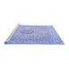 Sideview of Machine Washable Medallion Blue Traditional Rug, wshtr2661blu