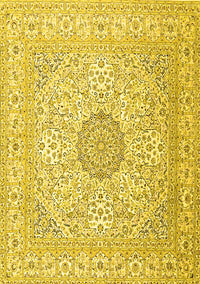 Medallion Yellow Traditional Rug, tr2661yw