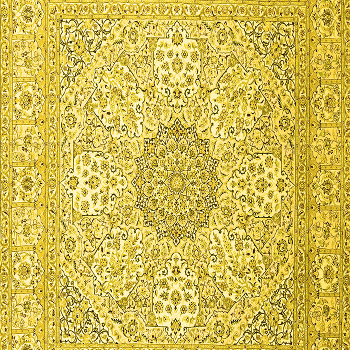 Medallion Yellow Traditional Rug, tr2661yw