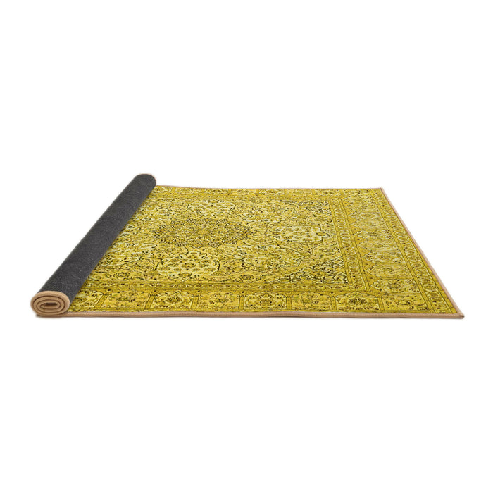 Sideview of Medallion Yellow Traditional Rug, tr2661yw