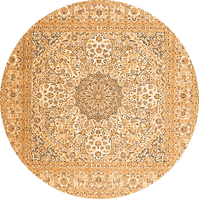 Machine Washable Medallion Orange Traditional Area Rugs, wshtr2661org