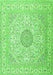 Serging Thickness of Machine Washable Medallion Green Traditional Area Rugs, wshtr2661grn