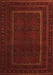 Serging Thickness of Machine Washable Southwestern Orange Country Area Rugs, wshtr2662org