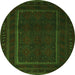 Square Southwestern Green Country Rug, tr2662grn