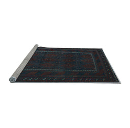 Sideview of Machine Washable Southwestern Light Blue Country Rug, wshtr2662lblu