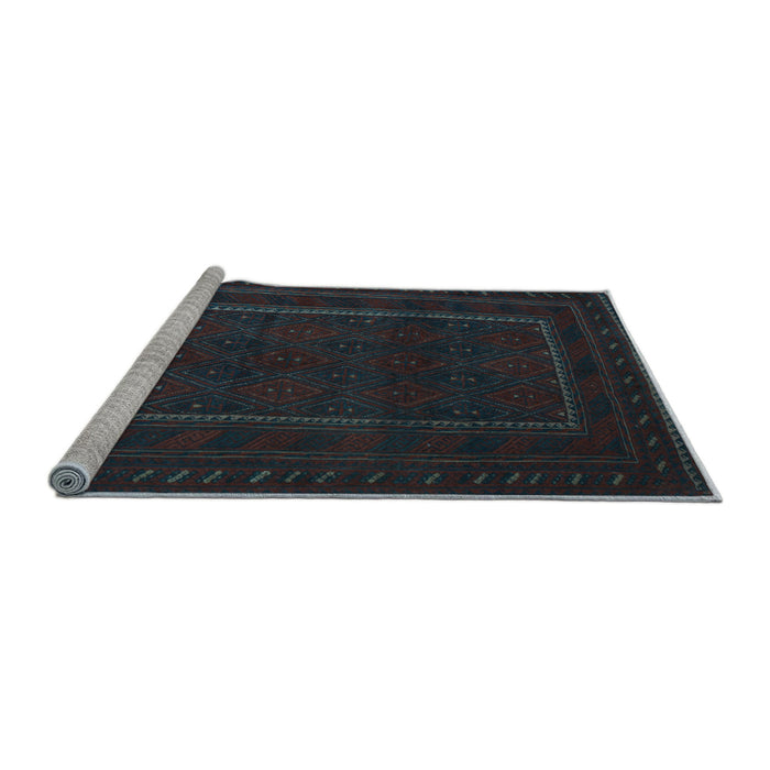 Sideview of Machine Washable Southwestern Light Blue Country Rug, wshtr2662lblu