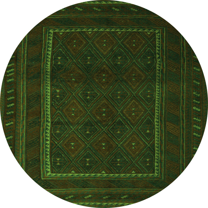 Machine Washable Southwestern Green Country Area Rugs, wshtr2662grn