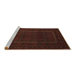 Sideview of Machine Washable Southwestern Brown Country Rug, wshtr2662brn