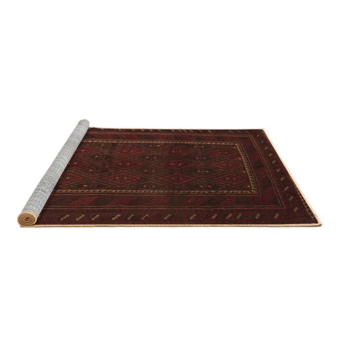 Sideview of Machine Washable Southwestern Brown Country Rug, wshtr2662brn