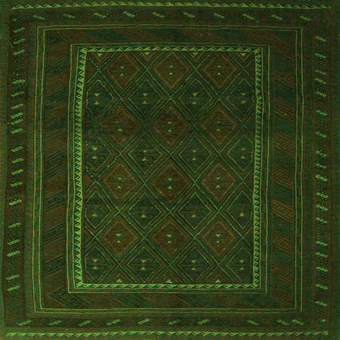 Serging Thickness of Southwestern Green Country Rug, tr2662grn