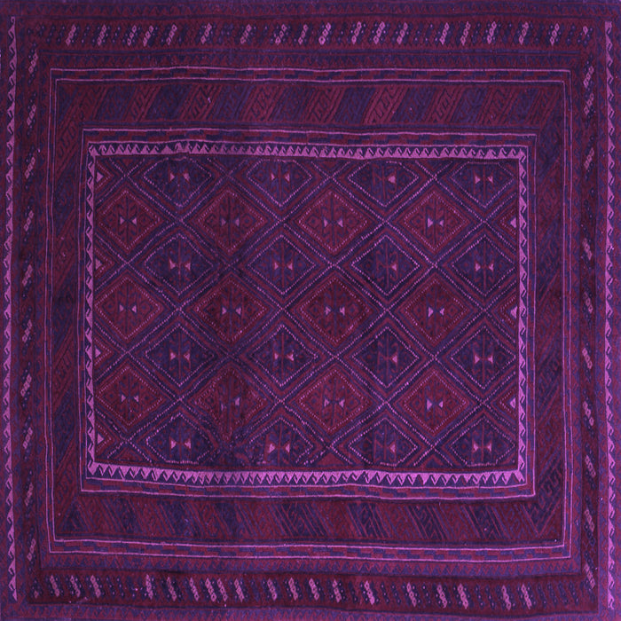 Square Machine Washable Southwestern Purple Country Area Rugs, wshtr2662pur
