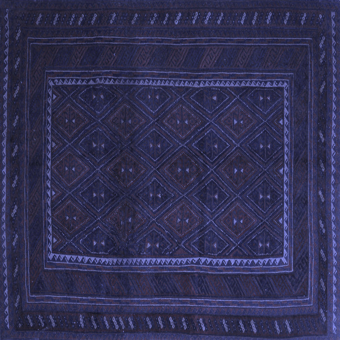 Square Machine Washable Southwestern Blue Country Rug, wshtr2662blu