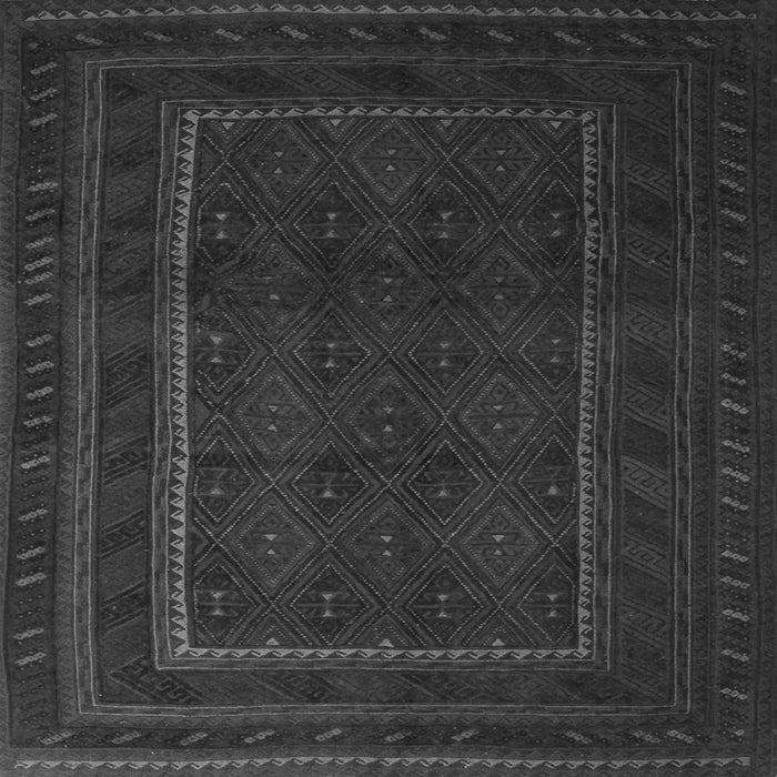 Round Machine Washable Southwestern Gray Country Rug, wshtr2662gry