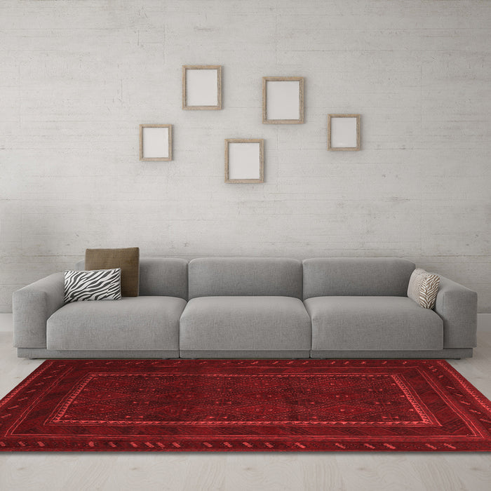 Country Red Washable Rugs