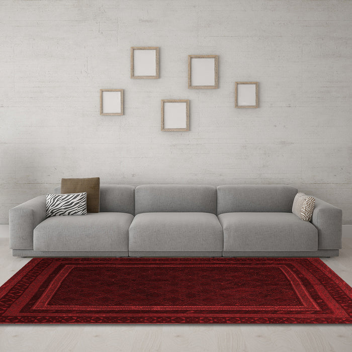 Country Red Washable Rugs