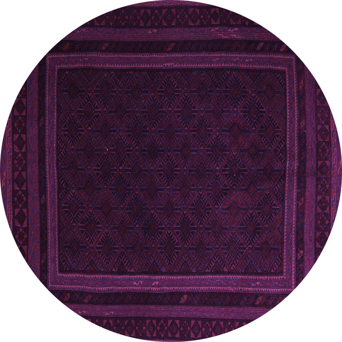 Round Southwestern Purple Country Rug, tr2663pur
